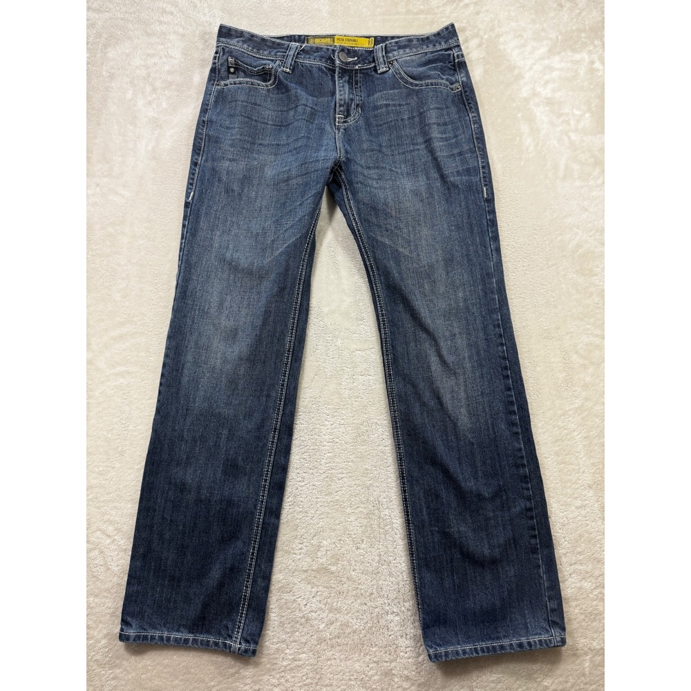 Rock & Roll Mens Pistol Stackable Regular Leg Blue Jeans 33x34 Meas: 33x32.5